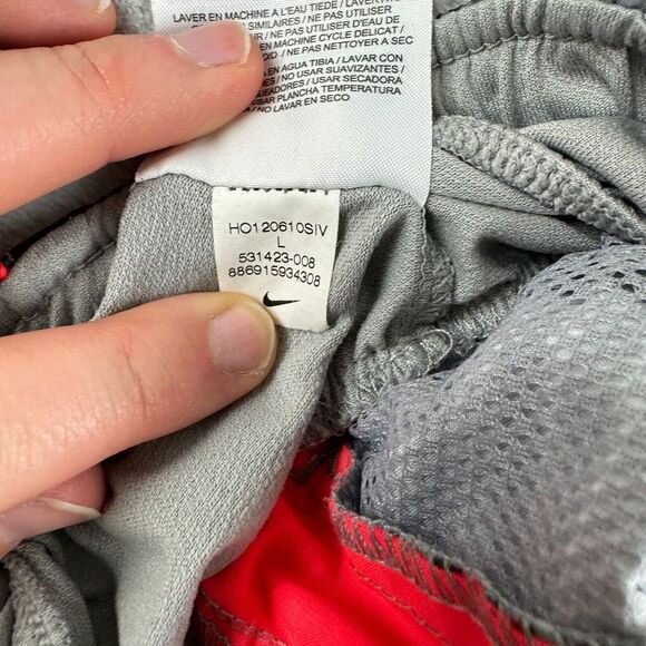 Nike Running Shorts Mens Large Grey Striped Lightweight Performance 7" Inseam - Picture 12 of 16